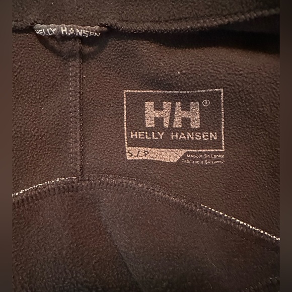 365. Ladies Helly Hansen Vintage Fitted Black White Fleece Zip-Up Floral Jacket - Picture 7 of 13
